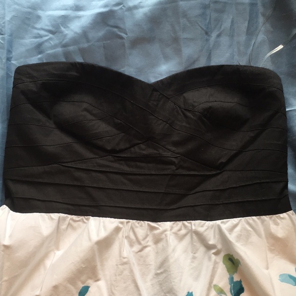 Strapless two tone with floral print dress size 12 - Picture 4 of 9